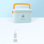 南啵丸角膜塑形镜收纳盒OK镜小巧便携RGP硬性眼镜整理收纳箱外出旅行 【蓝色】套装3 (收纳盒+冲洗瓶)