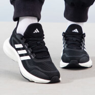 阿迪达斯 （adidas）男女跑步鞋春季减震防滑耐磨舒适跑步运动鞋 黑色 35.5码 UK3.5