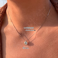 梵曼莱999纯银D色莫桑钻宝石吊坠人鱼之泪隐形鱼线毛衣项链女锁骨链颈链 【链条款】2.0克拉/8mm