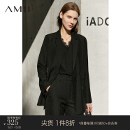 AMII职业西服套装女春夏新款休闲外套时尚西装两件套 黑色（西装） 165/88A/L
