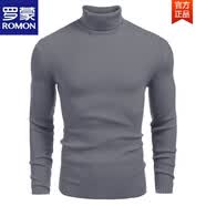罗蒙（ROMON）2026男装针织衫高领毛衣秋冬欧美长袖套头毛线衫MEN SWEATER 深灰色 L