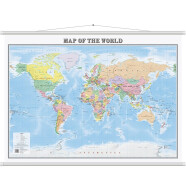 【英文版】世界地图挂图 Map of the World 尺寸1.1米*0.8米 无拼缝 正哑背