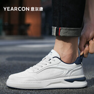 意尔康男鞋春夏运动休闲鞋小白鞋轻便潮流青年学生鞋子男 白/深蓝 40