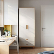 林氏家居成品衣柜卧室小户型收纳柜储物柜实木脚衣橱国家补贴橱柜JC18D 【E0级主材|两门|带抽】0.8m衣柜