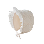 彩虹房子儿童新款秋冬季外出男女宝宝百搭保暖护加绒加厚耳帽合集 蕾丝花边米白-参考年龄0-1岁建议帽围46-48cm