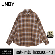 JNBY/江南布衣【商场同款】24春新品衬衫棉质复古格纹宽松5O121459H 248/杂咖 XS