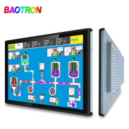 BAOTRON 7/10/15/17/19英寸工业触摸屏显示屏机柜显示工控电容触摸内嵌入式壁挂显示器 18.5寸高分触摸显示器 金属外壳纯平面款