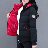 帝黛（DIDAI）品牌棉服女短款2024年冬装新品女装棉衣女士棉袄外套风衣面包服 黑色款 【双面穿】 XL建议（115-130）斤