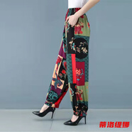蒂洛缇娜泰国印度宽松大码棉绸女裤印花阔腿灯笼裤夏防蚊海边度假沙滩长裤 3号色 3XL 130-150斤