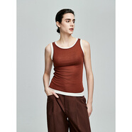 初棉天丝羊毛MIU系叠穿背心修身显瘦奢感微透舒适软糯 枫丹红 L