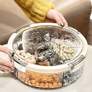 家の物语（KATEI STORY）日本进口干果盘分格零食果盘客厅高级水果盘糖果盒带盖瓜子盘托盘 卡扣式密封干果盒（国产）