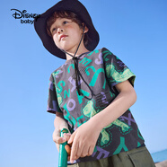 迪士尼（DISNEY）男童短袖T恤透气排汗六一儿童节卡通半袖上衣25夏DB321BE02灰100