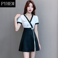 PYHEM美容师工作服女美容院养生馆spa连衣裙套装足疗店足浴技师工服装 白色套装 6991 XL