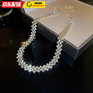 巴克乐乐新款镶钻拼接项链欧美夸张设计感choker颈链小众个性ins项饰 项链-金色