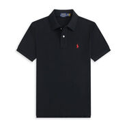 POLO SPORTRALPH LAUREN拉夫劳伦纯色短袖polo衫男士小马标RL刺绣翻领体恤 黑色红 L 码/130-150