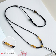 艺楷项链绳黄金玉佩绳子可调节细高端玉石吊坠挂绳女款纯手工编织翡翠 霸气黑-经典款