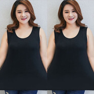 冠鹗【体重110-240斤】大码吊带背心女士宽肩打底衫加肥加大码特大号 黑+黑（2件装） 5XL （适合体重170-200斤）