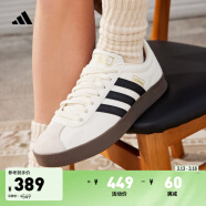 adidas「T头鞋」VL COURT CLASSIC复古板鞋德训鞋阿迪达斯轻运动   汉玉白/黑色/树脂黄   40.5