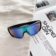 OLOEY骑行眼镜儿童墨镜宝宝太阳镜户外运动男童女童防风护目镜遮阳防晒 黑框蓝水银