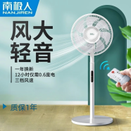 南极人（NANJIREN） 南极人立式七叶大风量落地扇家用低噪电风扇台式简约电扇遥控定时风扇 落地扇遥控款【7叶】+台立两用 白色款