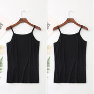 夏超特大码莫代尔吊带背心女加肥加大号200斤胖mm妹妹内搭打底衫 黑+黑（2条装） 4XL 【160-190斤】