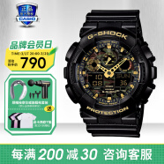 卡西欧（CASIO）男表黑金G-SHOCK双显运动防水时尚腕表送男友礼物 GA-100CF-1A9PR丛林迷彩