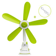 中联（ZOLEE）电风扇迷你微风扇小型电扇台夹壁扇静音家用办公室工业学生宿舍床头蚊帐安全节能大风力台扇夹扇 FF15-42绿色+2米延长线