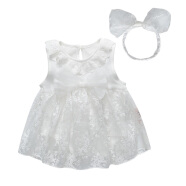 TTKA 婴儿公主裙子无袖包屁女宝宝连衣裙0-1岁薄款新生儿衣服夏季 白色 66cm适合3-6个月