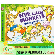 英文原版绘本 五只小猴子系列 Five Little Monkeys Sitting in a Tree 纸板书 廖彩杏书单推荐 儿童启蒙图画故事绘本 绿山墙