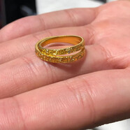 君念玉老凤凰999黄金足金闪钻玫瑰花园戒指情侣对戒复古花朵玫瑰 玫瑰花园女款-美号7同款