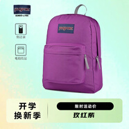 JANSPORT杰斯伯新款大容量书包高中生大学生男女电脑包两年质保 玫红紫【侧袋+隔层】