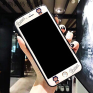 派钦适用于苹果8plus钢化膜7plus全屏se2彩膜iPhone6s可爱卡通7/8手机贴膜6p 软边帽子熊钢化玻璃膜 苹果7plus/苹果8plus大屏幕