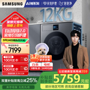 三星（SAMSUNG）AI神洗衣机7系 12KG全自动滚筒AI泡泡净亲宠衣物护理超薄嵌入以旧换新国家补贴黑WW12DBLB84GDSC