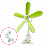 中联（ZOLEE）电风扇迷你微风扇小型电扇台夹壁扇静音家用办公室工业学生宿舍床头蚊帐安全节能大风力台扇夹扇 FF15-42绿色+2米定时延长线