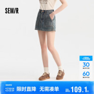 森马牛仔半身裙女凉感短裙酷飒风性感夏辣妹裙裤街头109324120004