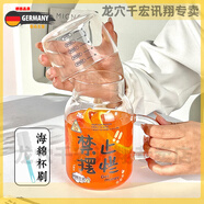 龙穴【德国品质】一人泡茶壶高硼硅玻璃水壶家用冷水壶水杯带盖耐高温 杯壶套装+250ml+海绵杯刷 810ml 美式发生-高硼硅玻璃材质-德国品