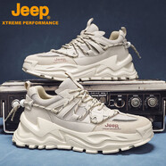 Jeep吉普男鞋2026新款老爹鞋透气网面休闲鞋户外运动鞋防滑跑步鞋