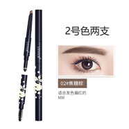 兰瑟十眉三效眉笔眉粉套盒立体塑型眉妆防水防汗不易脱色持久不易脱妆 两支2号色焦糖棕 1.26g