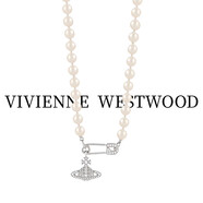 薇薇安·威斯特伍德（Vivienne Westwood）西太后珍珠项链女土星经典带钻明星高考祝福礼物女友生日礼物 银色-珍珠回形针项链