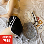 新款运动裤女韩版学生宽松可外穿休闲百搭裤高腰显瘦阔腿短裤夏季 J02三分裤-黑色  M
