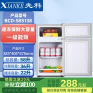 先科双门冰箱家用速冻保鲜双温一级能效轻音省电小型电冰箱迷你出租房 双门58升/速冻保鲜/一级能效