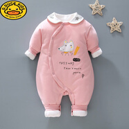 G.duck婴儿衣服秋装薄棉连体衣秋冬款0-1岁宝宝夹棉冬装6个月新生儿棉服 米老鼠薄棉连体粉色 36cm 59码(0-2个月)