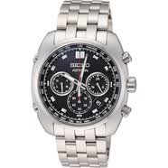 精工（SEIKO）日本原装 男表Astron太阳能无线电波手表 三眼计时全自动日历 SBXY027 黑盘钢带 41.3mm