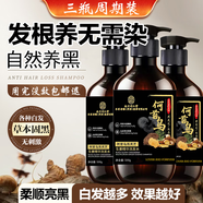 同仁堂何首乌黑灵芝植萃洗发水白转养护滋养发根男女通用3瓶周期装