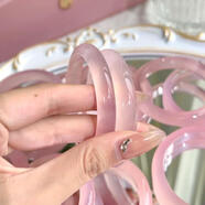 中国珠宝（Sino gem）粉紫色猫眼石手镯女冰种粉新款玉髓亮透水润粉色猫眼石美人镯转运 52圈口礼盒装 京东快递