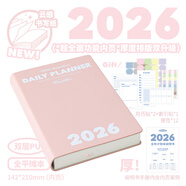 PLANWITH2026全年计划本考研打卡记录日程本笔记本本子每日目标小本周计划本 浅粉-厚pink
