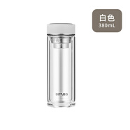 施密特（simita）经典双层高硼硅带茶漏玻璃杯 白色 300ml