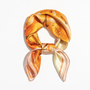 达芬奇密码 真丝小方巾女春秋韩国时尚百搭围巾桑蚕丝丝巾搭西装领巾 暮色精灵 橘色