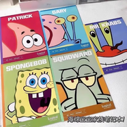 尚琛海绵宝宝章鱼哥B5笔记本学生本子高颜值记事学习手账本可爱日记本 1套【1本海绵宝宝+1本派大星笔记本 】