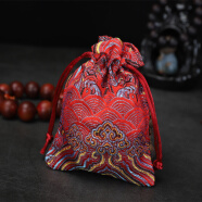 美居美艺 复古中国风刺绣首饰锦袋锦囊饰品袋小布袋珠宝文玩手串包装袋福袋 大红色